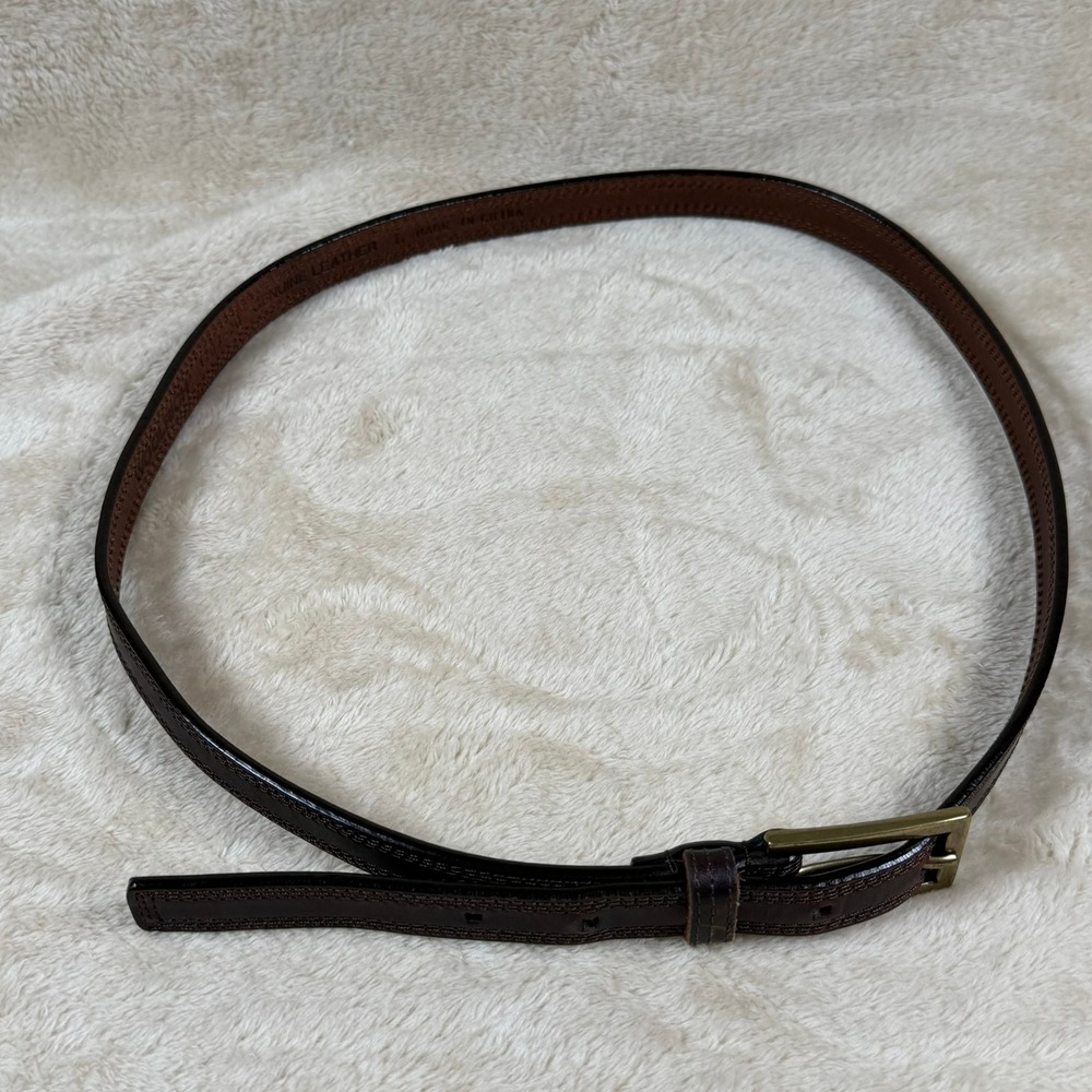 Lauren Ralph Lauren‎ Brown Croc Embossed Italian Leather Belt Large